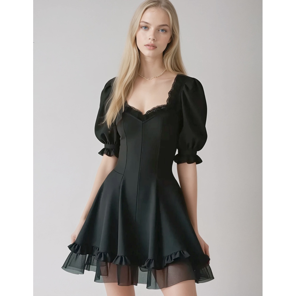 Attitude Corsets - Angelica Kurzes Kleid - Schwarz